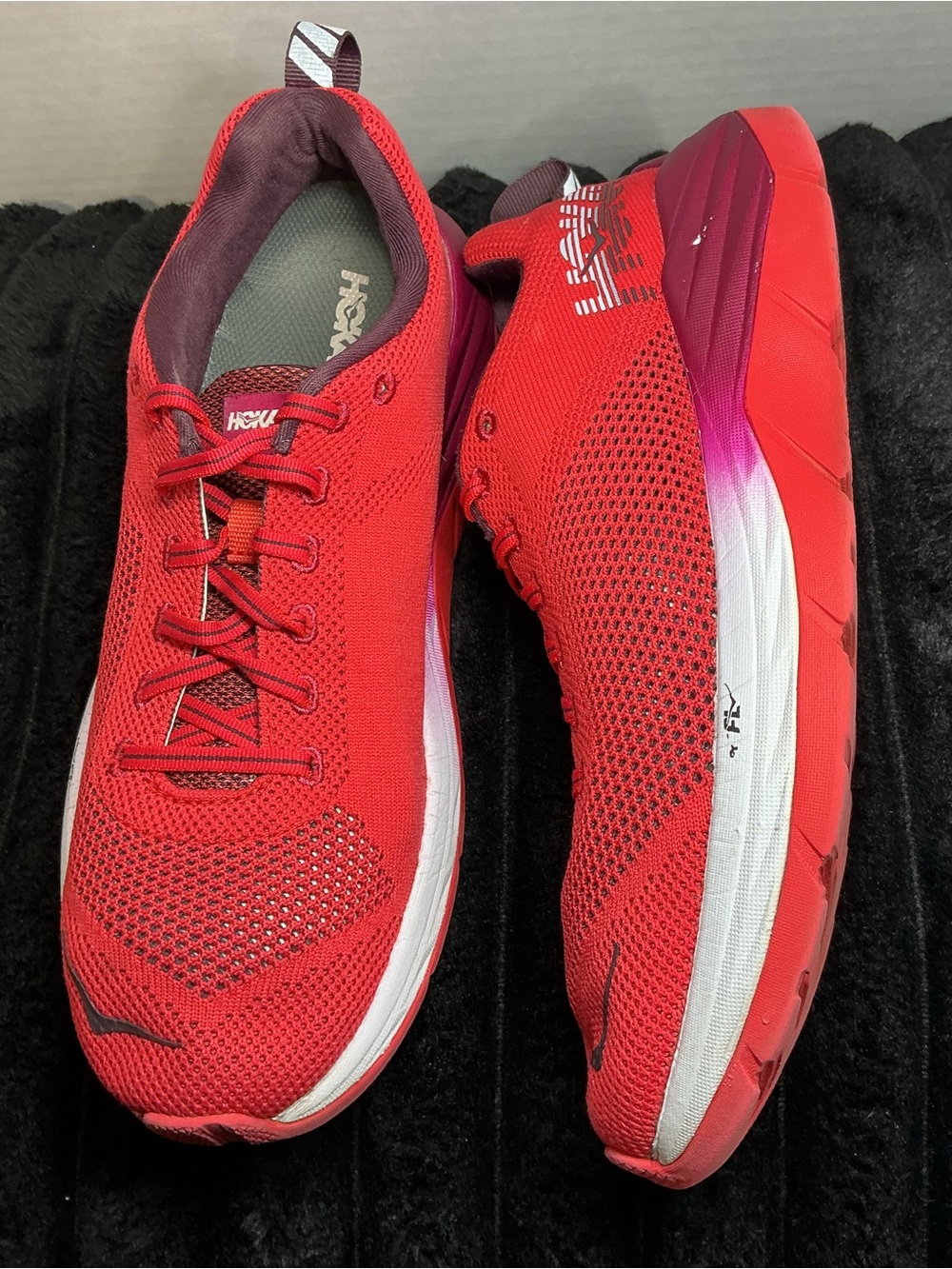 HOKA ONE ONE Mach 1 Women’s Size 9 Hibiscus Cherries Jubilee 1019280 Rare 2018 - Picture 4 of 15